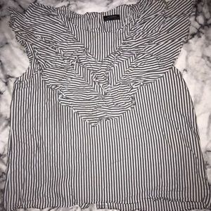 Zara Ruffled Striped Blouse